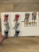 RCT Dental Earrings, Endo Teeth Earrings, Tooth Earrings, Glitter Tooth Earrings, Dental Hygiene Gift Dental Assistant