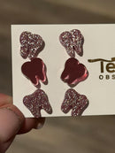 Valentine Rose Gold Dental Earrings, Glitter Studs, Teeth Earrings, Dental Laboratory, Dental Hygiene Gift, Dental Assistant