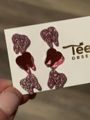 Valentine Rose Gold Dental Earrings, Glitter Studs, Teeth Earrings, Dental Laboratory, Dental Hygiene Gift, Dental Assistant