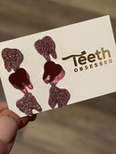 Valentine Rose Gold Dental Earrings, Glitter Studs, Teeth Earrings, Dental Laboratory, Dental Hygiene Gift, Dental Assistant