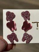 Valentine Rose Gold Dental Earrings, Glitter Studs, Teeth Earrings, Dental Laboratory, Dental Hygiene Gift, Dental Assistant