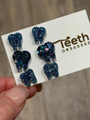 Blue Tooth Dental Earrings, Teeth Earrings, Tooth Studs, RDH, Hygienist, Dental Hygiene Gift, Dental Assistant, Dental Graduation