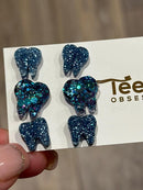 Blue Tooth Dental Earrings, Teeth Earrings, Tooth Studs, RDH, Hygienist, Dental Hygiene Gift, Dental Assistant, Dental Graduation