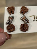 Rose Gold Dental Earrings, Glitter Studs, RCT Teeth Earrings, Root Canal Teeth, Dental Hygiene Gift, Dental Assistant, Dental Graduation