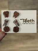 Rose Gold Dental Earrings, Glitter Studs, RCT Teeth Earrings, Root Canal Teeth, Dental Hygiene Gift, Dental Assistant, Dental Graduation