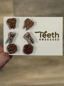 Rose Gold Dental Earrings, Glitter Studs, RCT Teeth Earrings, Root Canal Teeth, Dental Hygiene Gift, Dental Assistant, Dental Graduation