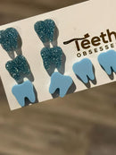 Blue Tooth Dental Earrings, Teeth Earrings, Tooth Studs, RDH, Hygienist, Dental Hygiene Gift, Dental Assistant, Dental Graduation