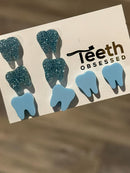 Blue Tooth Dental Earrings, Teeth Earrings, Tooth Studs, RDH, Hygienist, Dental Hygiene Gift, Dental Assistant, Dental Graduation