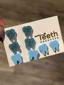 Blue Tooth Dental Earrings, Teeth Earrings, Tooth Studs, RDH, Hygienist, Dental Hygiene Gift, Dental Assistant, Dental Graduation