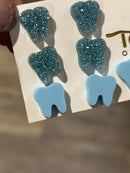 Blue Tooth Dental Earrings, Teeth Earrings, Tooth Studs, RDH, Hygienist, Dental Hygiene Gift, Dental Assistant, Dental Graduation