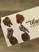 Rose Gold Dental Earrings, Glitter Studs, RCT Teeth Earrings, Root Canal Teeth, Dental Hygiene Gift, Dental Assistant, Dental Graduation